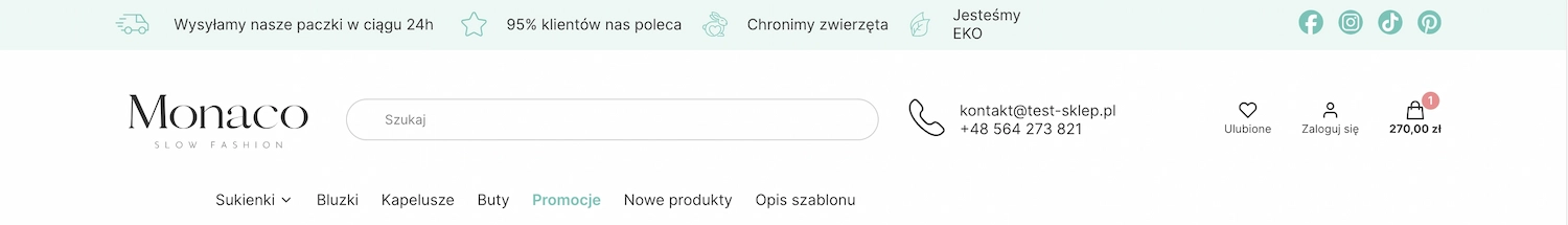 Ikony w nagłówku